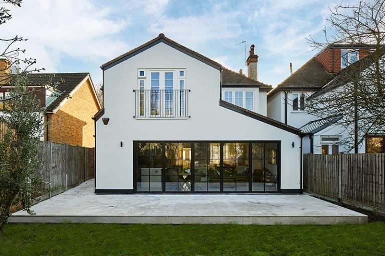 White exterior Double Storey Home Extension built in the UK
