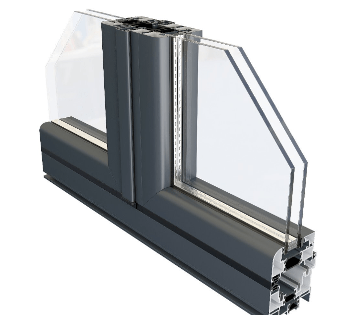 Visofold 6000 glazing showing the engineering in the panes for ultimate design.