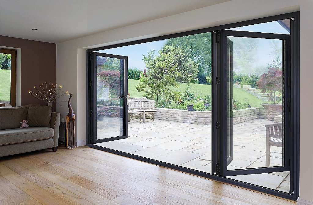 House Extension Bi-Fold Doors visofold 1000 slim are the most popular bi fold doors in the UK.